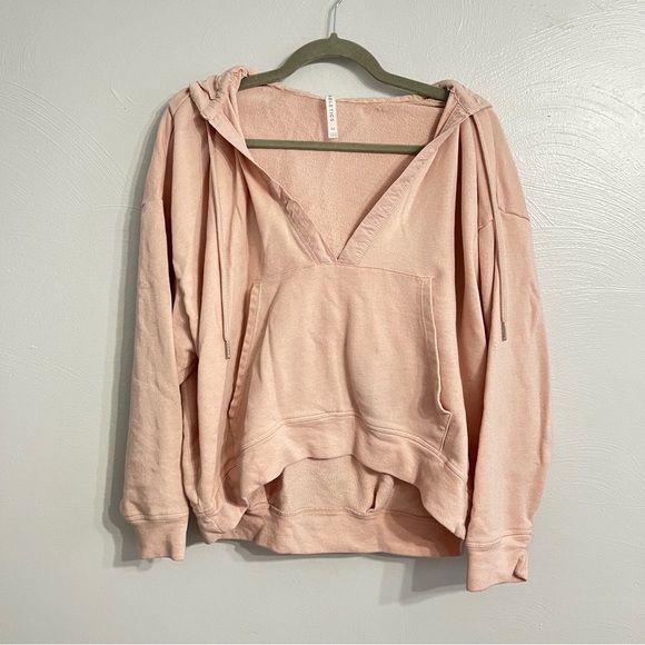 Fabletics Women's V-Neck Drawstring Rosanna Pullover Hoodie Pink Size Medium - Picture 2 of 5